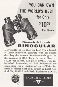 1957 Bausch & Lomb Binoculars: World's Best Vintage Print Ad - Picture 1 of 1