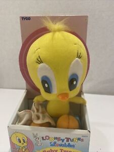 Looney Tunes Baby Tweety Loveables Plush  1995 TYCO Warner Bros 9.5 inches HO