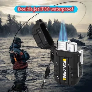 Waterproof Lighter with Lanyard Outdoor Survival Torch Lighter Windproof Butane  - Picture 1 of 22