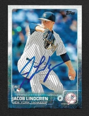 Jacob Lindgren Autograph Signed 2015 Topps Update Yankees Rookie RC Card #US119 - Image 1 of 2