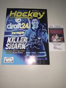 Macklin Celebrini Signed Beckett Magazine JSA Coa Autographed San Jose Sharks - Picture 1 of 2