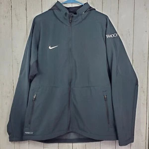 Nike Coat Jacket Mens Size XL Hybrid Therma-Fit Hood Black YAHOO Logo 658084-010 - Picture 1 of 13