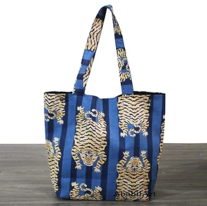 Indian Tiger Print Cotton Hand Bag Shoulder Bag Women's Hand Bag - Picture 1 of 3