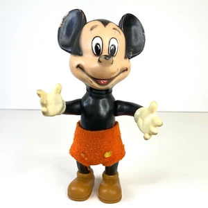 Mickey Mouse Walt Disney Productions 8" Rubber Squeeze Figure Japan Felt Pants  - Picture 1 of 12