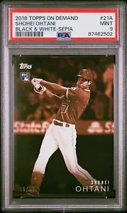 2018 Topps On Demand schwarz & weiß #21A Shohei Ohtani Sepia RC #D 8/60 PSA 9 - Bild 1 von 2