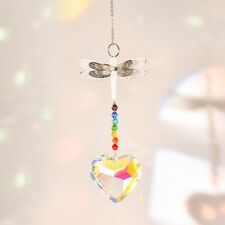 Hanging  Sun Catcher Light and Shadow Wind Chime Dragonfly Heart Design
