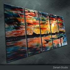 Original Metal Wall Art Abstract Painting Sculpture Indoor Outdoor Decor-Zenart