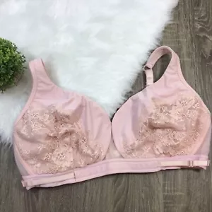 Comfort Choice 44DDD 3D Blush Light Pink Soft Cup Wire Free Bra Wireless - Picture 1 of 8