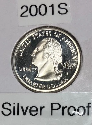 2001 - 5 State Quarters all Silver Proof - Image 1 of 4