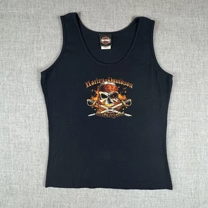 Harley-Davidson Shirt Womens XL Skull Pirate Rhinestone Honolulu Hawaii 2008 - Picture 1 of 11
