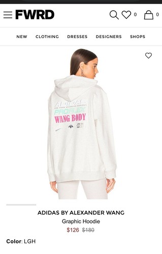 Felpa con cappuccio grafica ADIDAS BY ALEXANDER WANG donna taglia SMALL