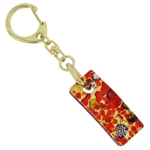 GlassOfVenice Murano Glass Colors Stick Keychain - Red Gold - Picture 1 of 5