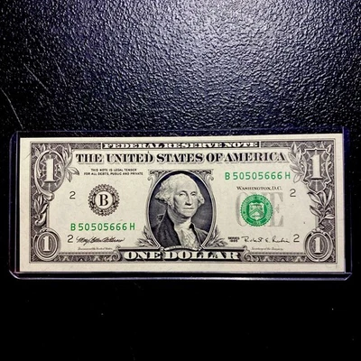 💎 1995 $1 UNC Trinary 666 WEB Press Exp. FRN  2/12 ERROR OBVERSE ALIGNMENT - Image 1 of 4