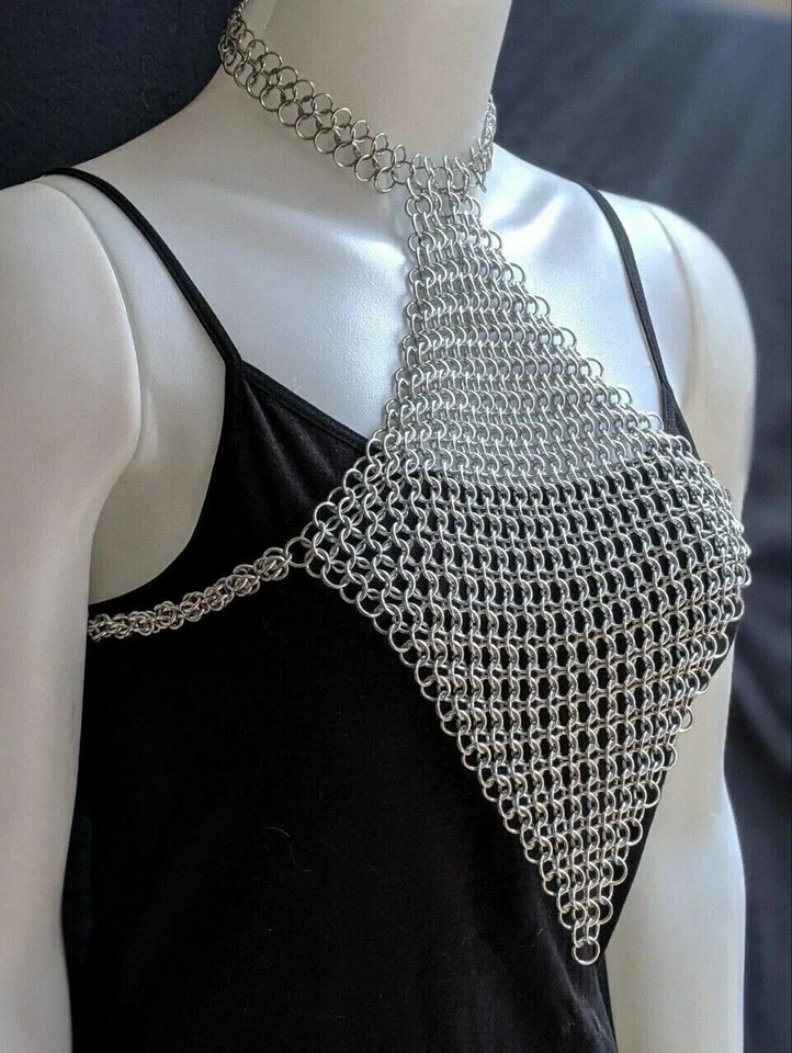 Reggiseno con imbracatura | Alluminio | Argento | 9 mm | Chainmail Hot &... - Immagine 1 di 4