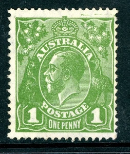 Australia KGV 1p Green Perf 1½x14½ Wmk Multiple CrA  Variety Mint Q951  ⭐⭐⭐⭐⭐⭐ - Picture 1 of 6