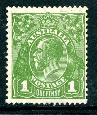 Australia KGV 1p Green Perf 1½x14½ Wmk Multiple CrA  Variety Mint Q951  ⭐⭐⭐⭐⭐⭐ - Image 1 of 4