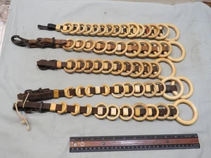 Esparcidor de línea de rienda de tachuela de caballo anillos de cuero y celuloide vintage, cantidad 5 - Imagen 1 de 2