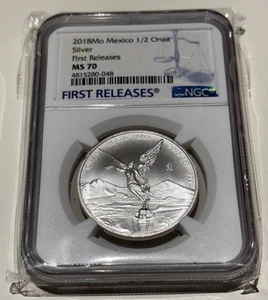 2018 Mexico MO First Releases 1/2 .9999 Silver Libertad Graded NGC MS-70 Perfect - Picture 1 of 2