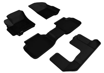 Floor Mats Custom Fit Liners Kagu All Weather Black 1st 2nd 3rd Row L1DG01201509 - Imagem 1 de 4
