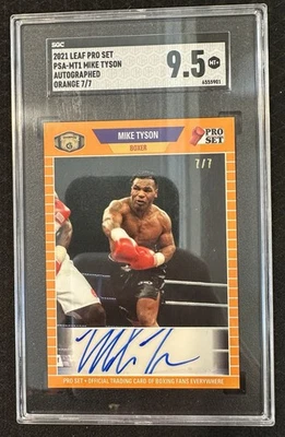 2021 Leaf Pro Set Mike Tyson Orange Auto #7/7 SGC 9.5 #PSA -MT1 Boxing  - Image 1 of 2