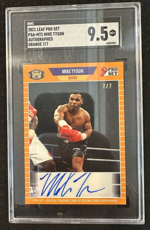 2021 Leaf Pro Set Mike Tyson Orange Auto #7/7 SGC 9.5 #PSA -MT1 Boxing  - Image 1 of 2