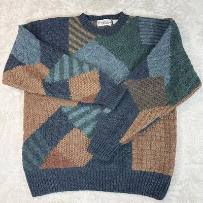 Vintage Coogi Style Wool Sweater Heartland Company L Chunky Knit Fisherman 90s - Image 1 of 4