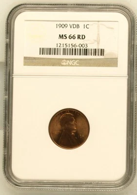 1909 Small Cents Lincoln, Wheat Ears Reverse NGC MS-66 RD - Image 1 of 2