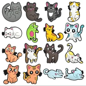 [16pcs Kitten Shoe Charms] 16pcs/Set Soft Plastic Kitten Shoe Charms | Cute Pet - Picture 1 of 5