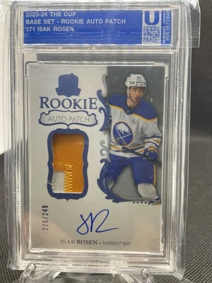 2023-24 UPPER DECK THE CUP ISAK ROSEN RC AUTO PATCH /249 BUFFALO SABRES - Image 1 of 2
