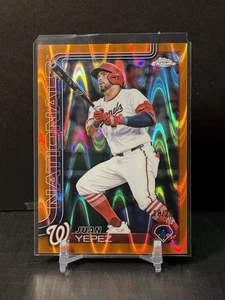 2025 Topps Chrome JUAN YEPEZ #/25 Orange Ray Wave Refractor Washington Nationals - Picture 1 of 2