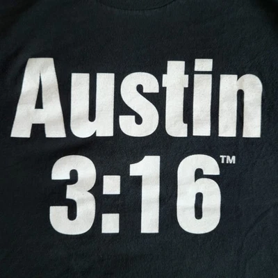 Vintage Stone Cold Steve Austin 3:16 Skull 2002 WWE Black LG Graphic T-Shirt Tee - Image 1 of 4