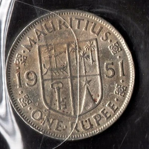 S446: Moneta Coin MAURITIUS 1 Rupee 1951 - Picture 1 of 1