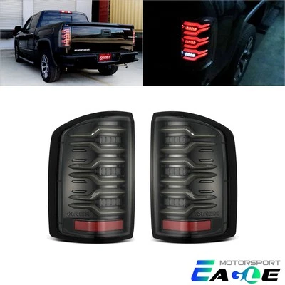 Luces traseras LED negras Fit 14-18 GMC Sierra 1500/2500HD/3500HD serie Luxx Foto 1 de 4