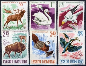 Romania 1977 WORLD WILDLIFE FUND, PROTECTED ANIMALS, BIRDS MNH, OG y - Picture 1 of 1