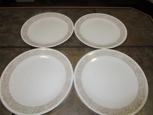 CORELLE 'WOODLAND BROWN' ~ SET OF (4) 10¼" DINNER PLATES, EUC - Picture 1 of 4