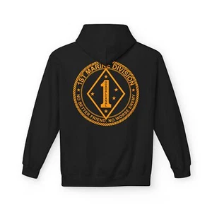USMC 1st MARINE DIVISION Hoodie Custom, Military Marine Corps Hoodie - Picture 1 of 7