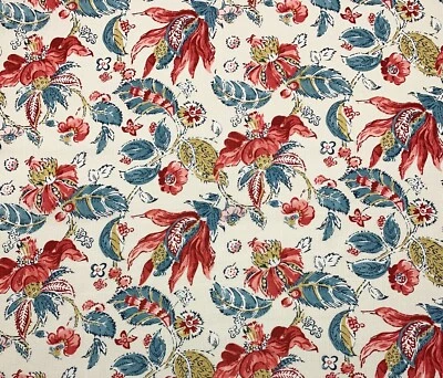 COVINGTON CHIARA AMERICANA PINK FLORAL MULTIUSE 100% LINEN FABRIC BY YARD 54"W - Image 1 of 4