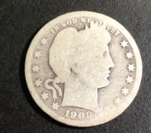 1908-O Barber Silver Quarter, AG/G Details. H20 - Bild 1 von 2