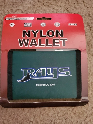 MLB Tampa Bay Rays Printed Tri-Fold Nylon Wallet Rico Industries Green Vtg 2001 Cover