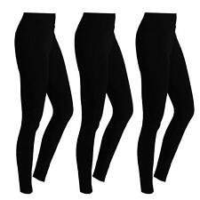 Ladies Stretchy Skinny Leggings Jeggings Pack of 3 Black Soft slimware Leggings 