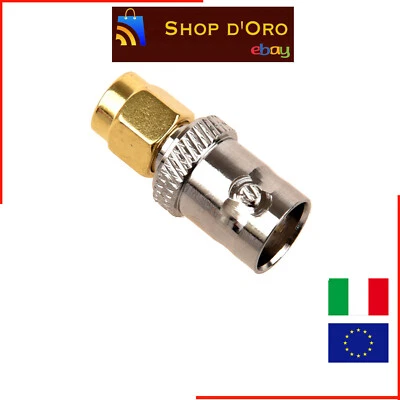 ADATTATORE antenna DORATO SMA MASCHIO BNC FEMMINA DORATO CONVERTITORE CAVO - Immagine 1 di 3