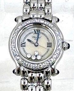 Chopard Happy Sport Steel Quartz Watch custom diamond bezel 27/8250-23 - Picture 1 of 13