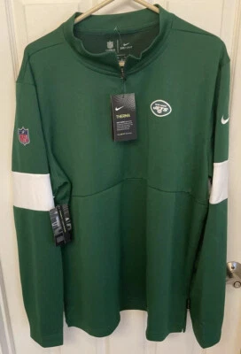 Nuevo con etiquetas New York Jets Para hombres Nike Pullover Lateral Térmico Dri-Fit Verde Grande Foto 1 de 4