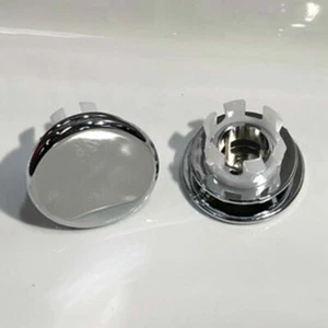 2x Chrome Bathroom Basin Sink 35mm Overflow Covers - 22mm UK Fitting - F3 - Picture 1 of 3