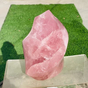 5130g Bella Grande Rosa Trasparente Quarzo Rosa Cristallo Punta Torcia Esemplare Guarigione - Foto 1 di 7