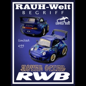 Little Egg 1:64 Car Model Porsche 993 RWB Q Car Royal Ocean Vehicles Collection - Picture 1 of 4