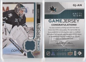 2014-15 Upper Deck UD Game Jerseys Antti Niemi #GJ-AN
