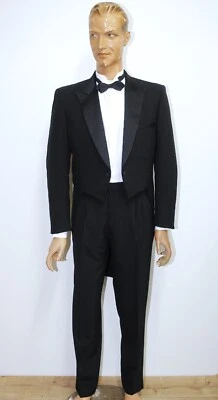 Vintage 80s Veste Queue de Pie Noire Tailcoat PIERRE CARDIN Size M/L Made in USA - Photo 1/4