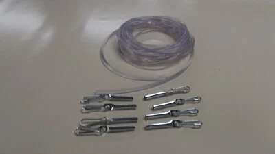 10 m Planenseil 8 mm transparent und 8 x Seilenendverschluss Simplexhaken - Bild 1 von 2