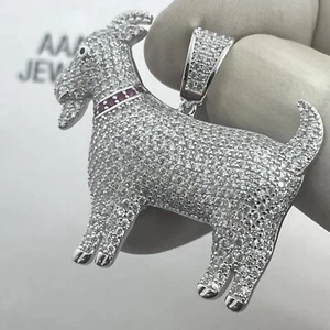 925  Solid Sterling Silver Cubic Zirconia Goat Pendant - Picture 1 of 4